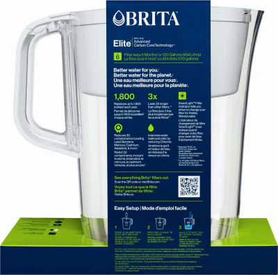 Brita 10 Cup Water Filter Pitcher + 1 Filter – White - Image 2