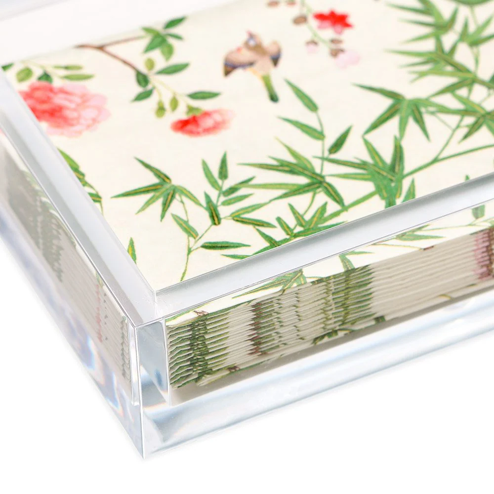 Caspari Acrylic Guest Towel Napkin Holder in Clear - Image 2