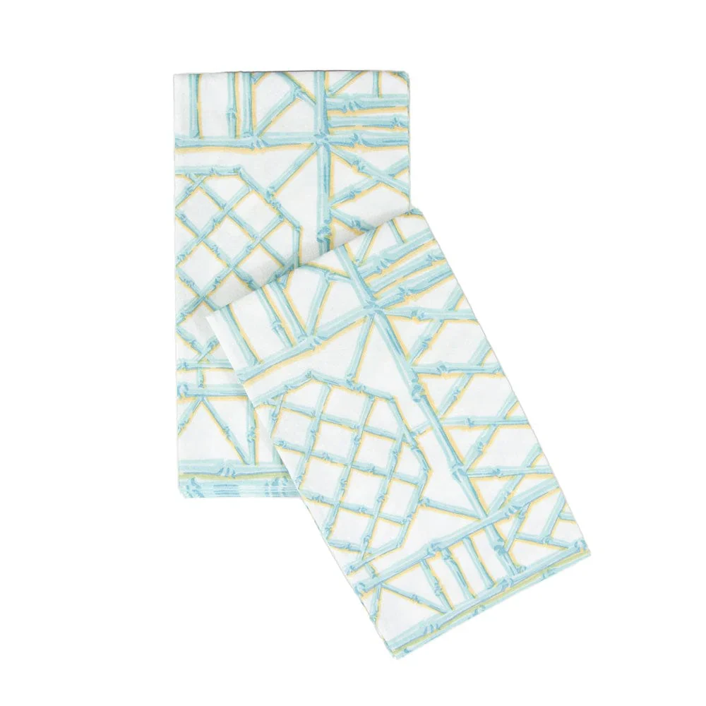 Caspari Bamboo Screen Paper Linen Guest Towel Napkins – 12pk - Image 2