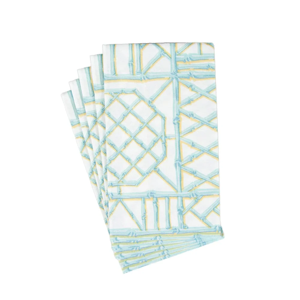 Caspari Bamboo Screen Paper Linen Guest Towel Napkins – 12pk - Image 3