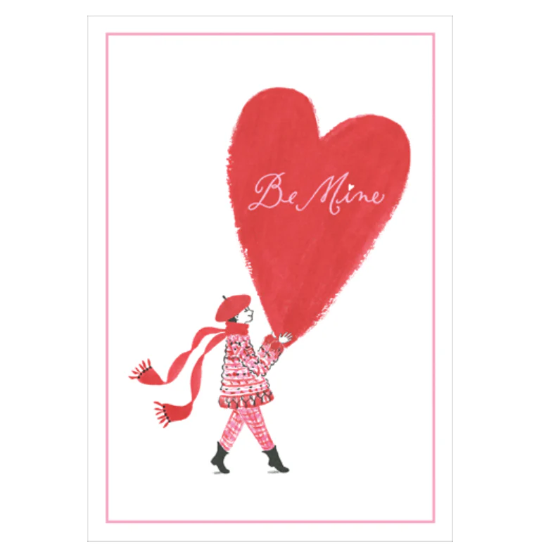 Caspari Be Mine Valentine's Card – 1 Card & 1 Envelope