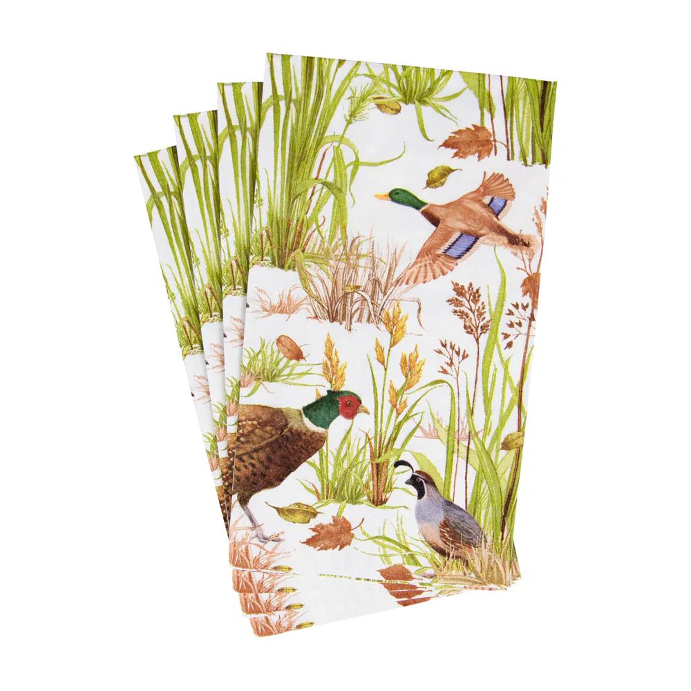 Caspari Birds Of A Feather Guest Towel Napkins - 15 Pk - Image 2