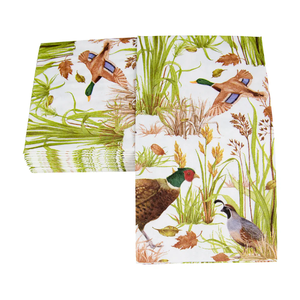 Caspari Birds Of A Feather Guest Towel Napkins - 15 Pk - Image 3