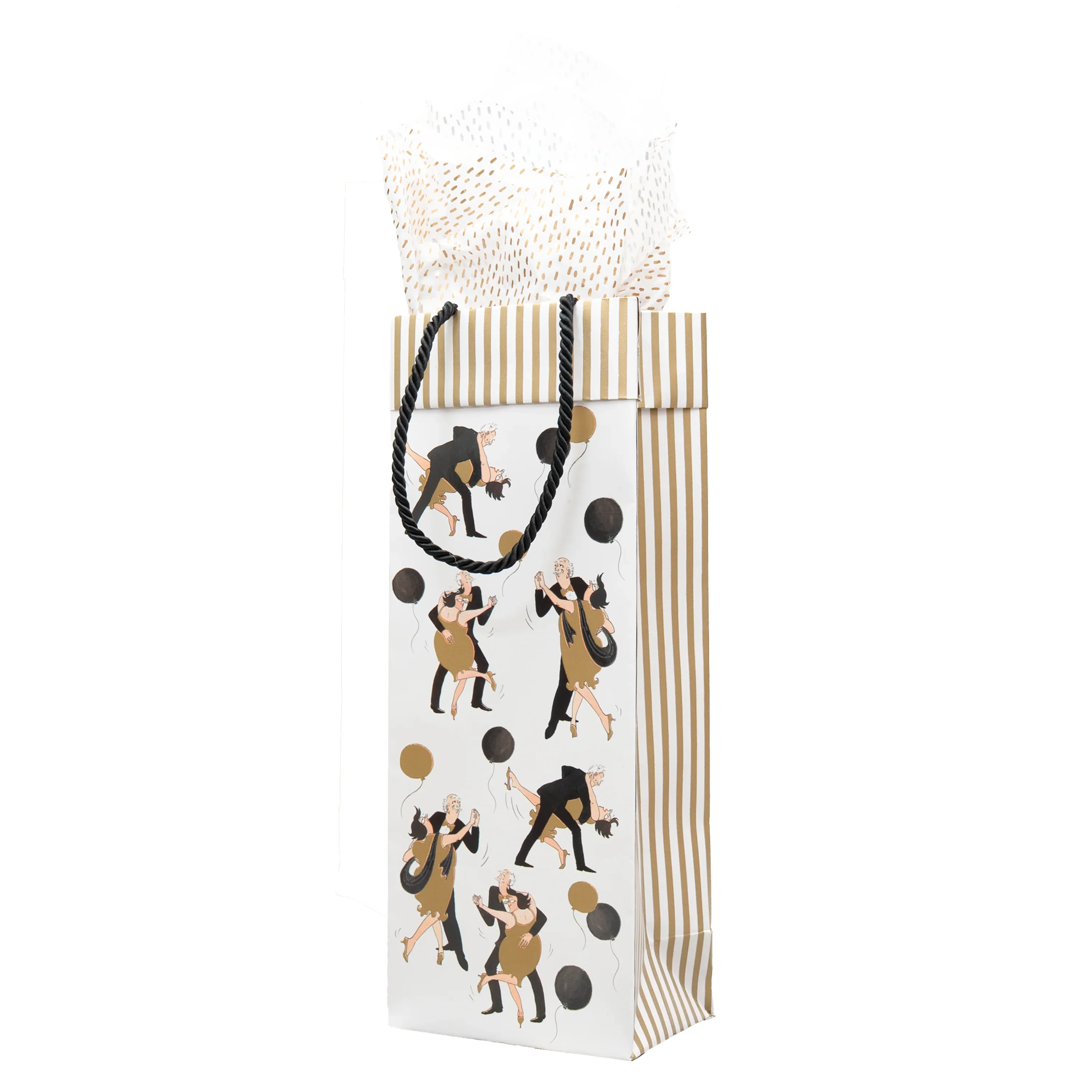 Caspari Boogie Woogie Wine Bottle Gift Bag - Image 2