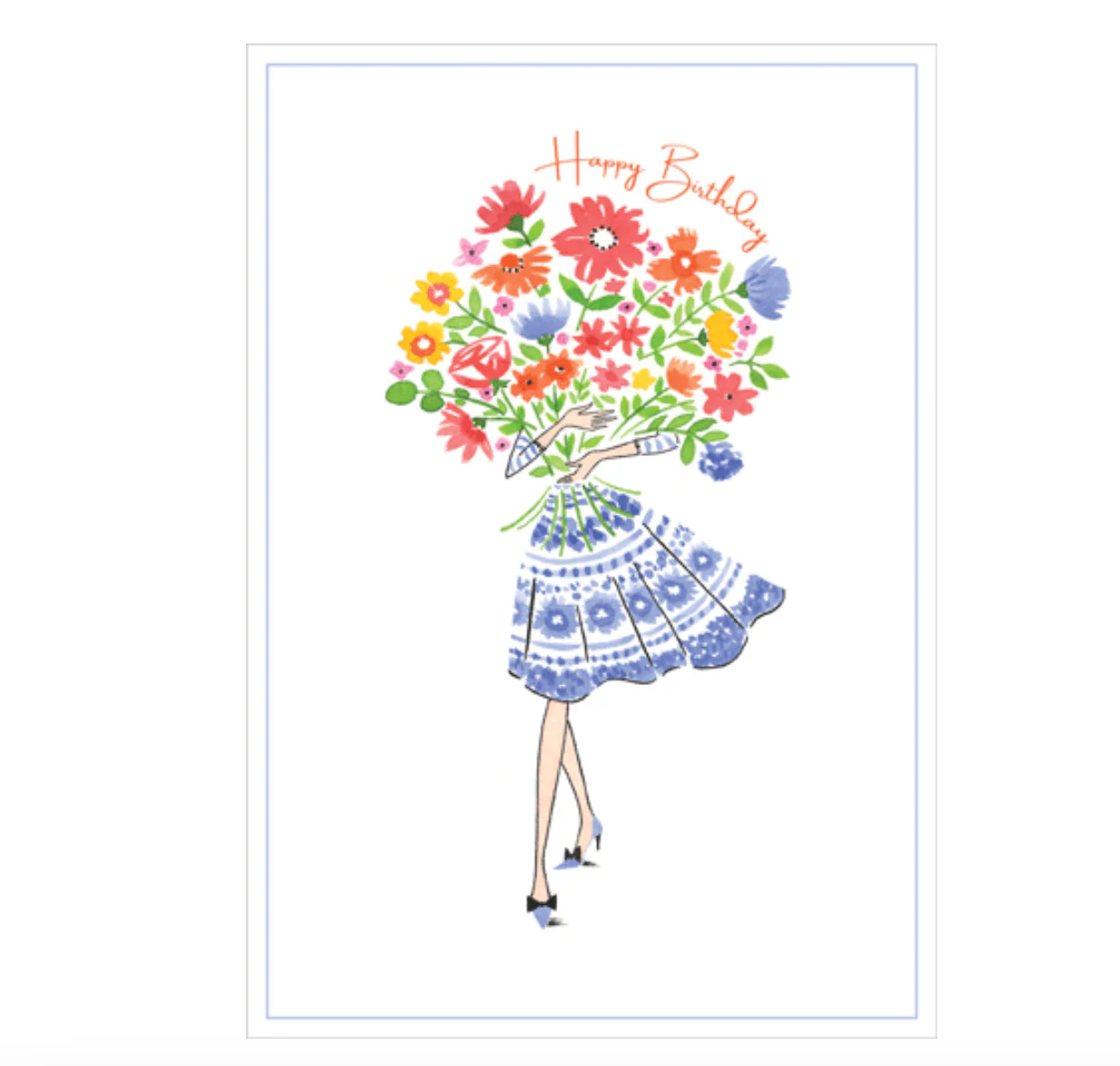 Caspari Bouquet Happy Birthday Card β 1 Card & 1 Envelope