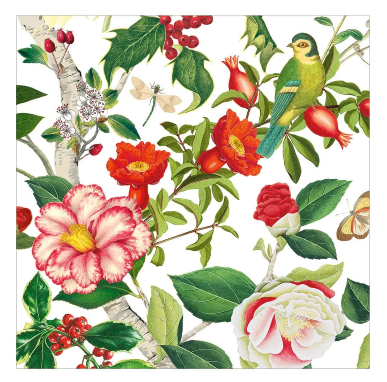Caspari Chinoiserie White Christmas Luncheon Napkins - 20pk
