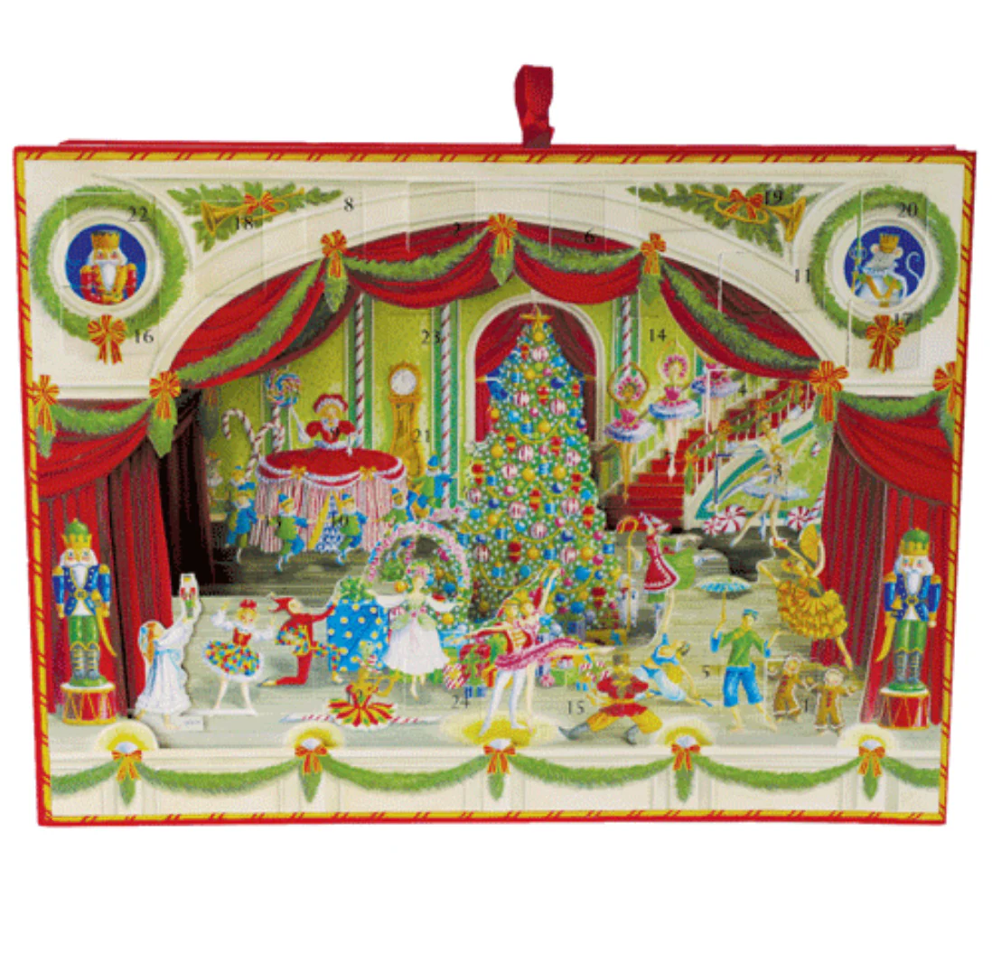 Caspari Christmas Ballet Advent Calendar – 3D|Stand Up| Pop Up - 1 Each