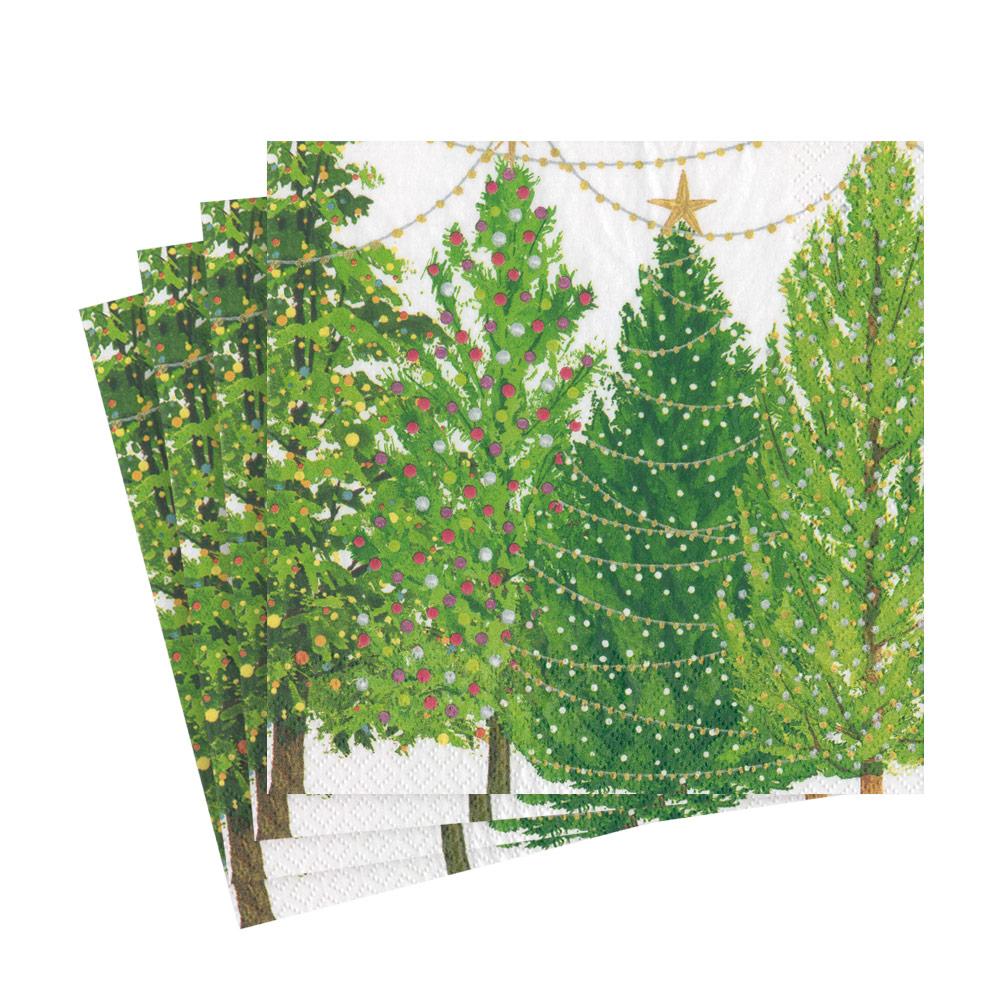 Caspari Christmas Trees With Lights Luncheon Napkins - 20pk - Image 2