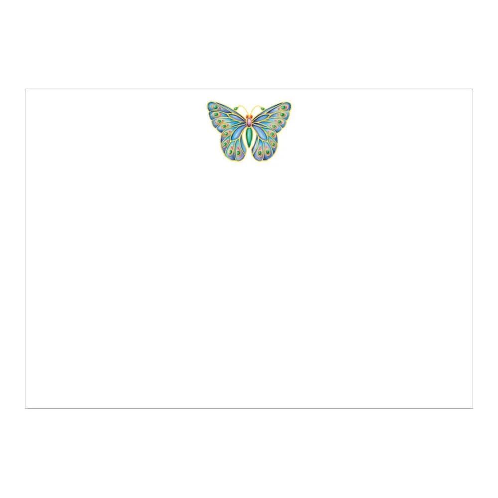 Caspari Correspondence Cards – Jeweled Butterfly Foil – Set of 12