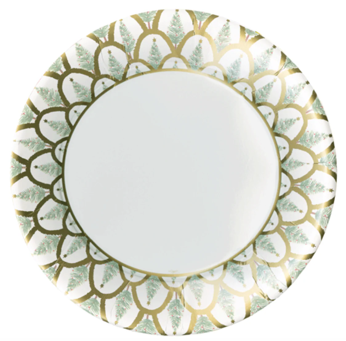 Caspari Deco Christmas Gold Paper Dinner Plates – 8pk