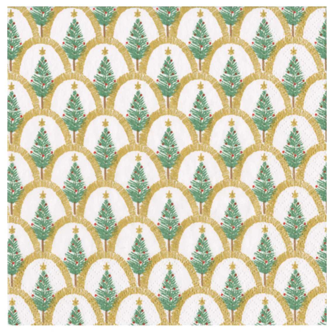 Caspari Deco Christmas Luncheon Napkins – Gold - 20pk