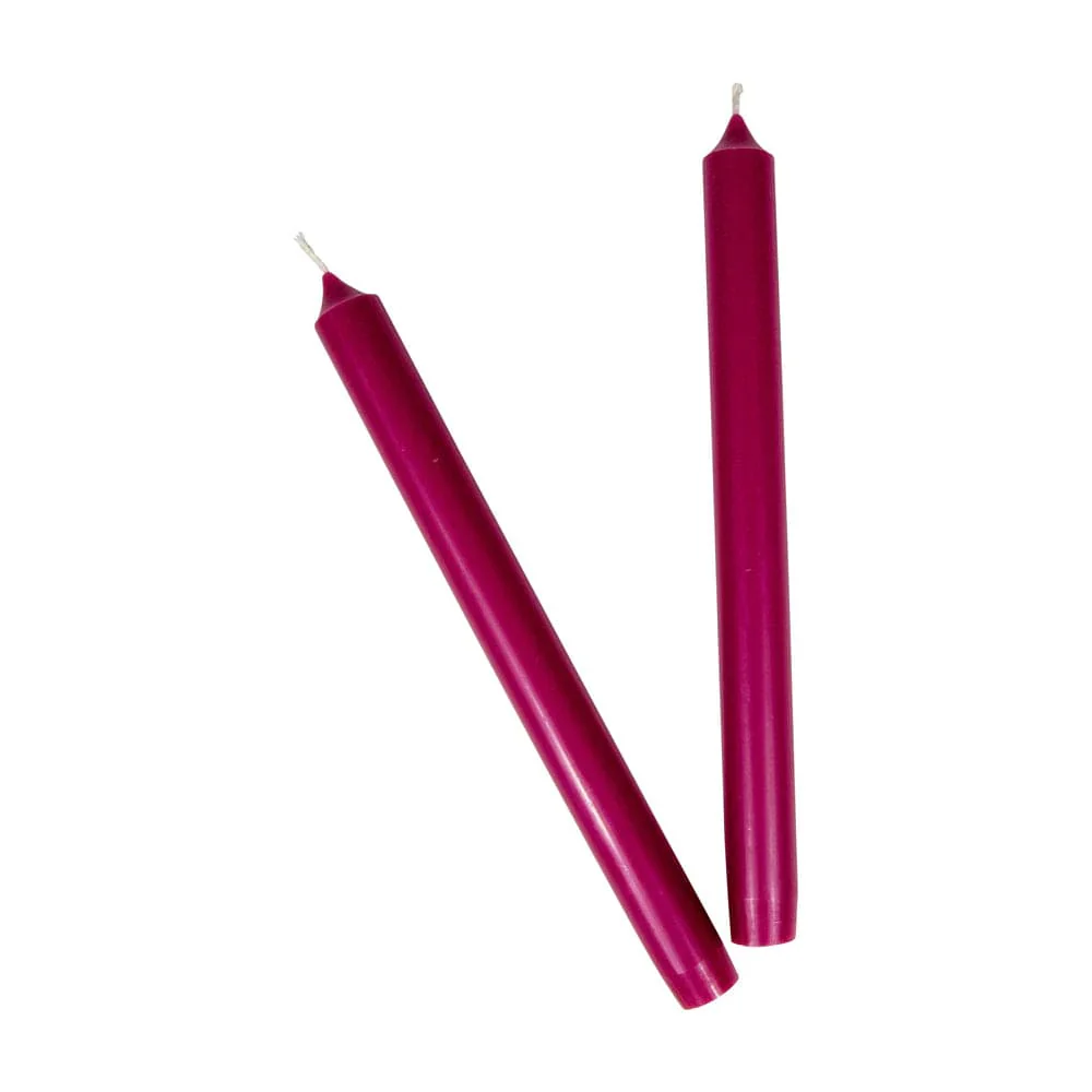 Caspari Duet Candles – Raspberry – 10inch – 2pk - Image 2