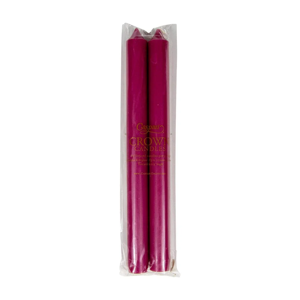 Caspari Duet Candles – Raspberry – 10inch – 2pk - Image 3
