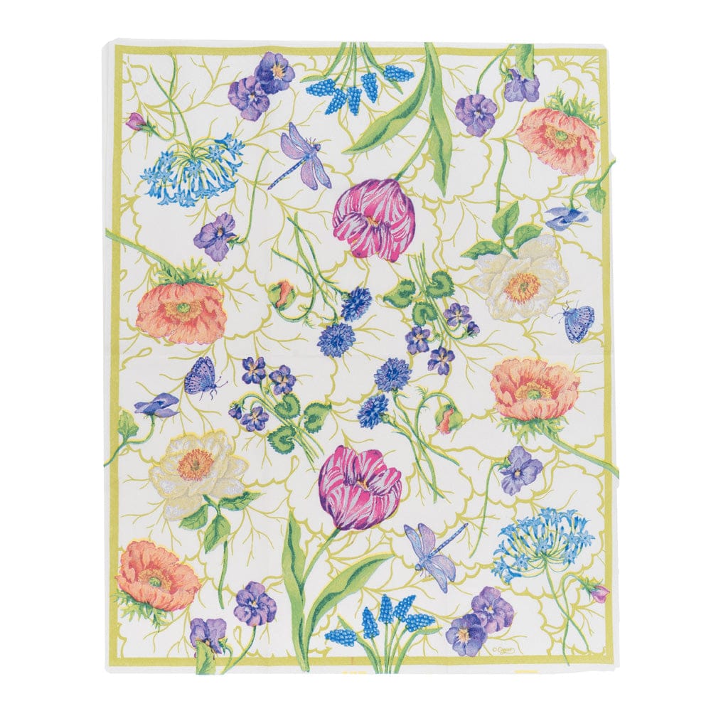 Caspari Floral Majolica Paper Guest Towel Napkins – 15 Pk - Image 3