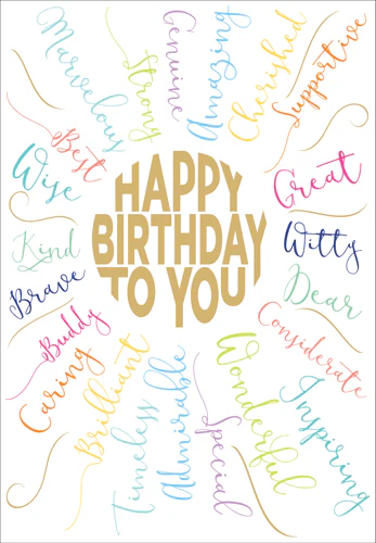 Caspari – Friend Birthday Compliments Card – 1 Card & 1 Envelope