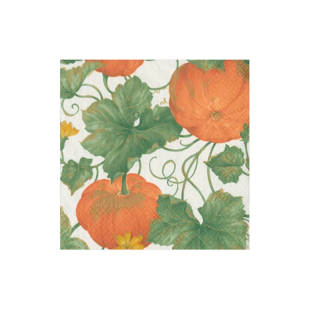 Caspari Heirloom Pumpkins Cocktail Napkin - 20pk