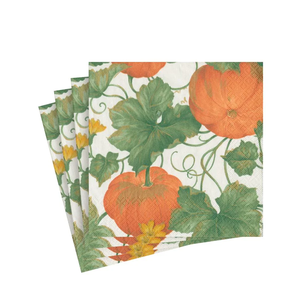 Caspari Heirloom Pumpkins Cocktail Napkin - 20pk - Image 2