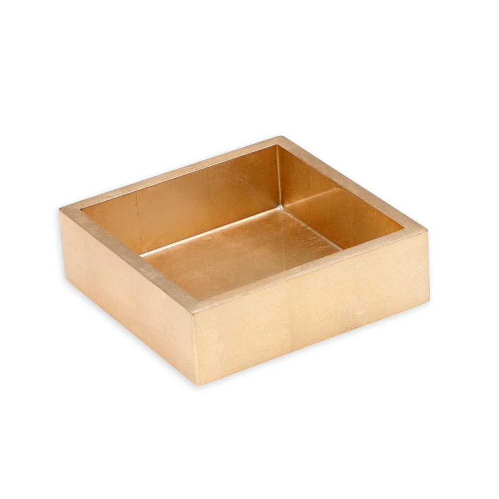 Caspari Lacquer Cocktail Napkin Holder in Gold