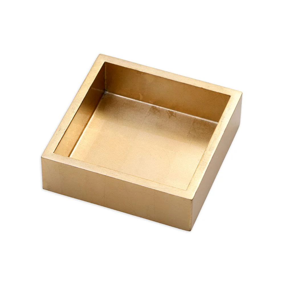 Caspari Lacquer Cocktail Napkin Holder in Gold - Image 3