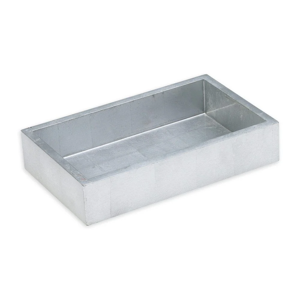 Caspari Lacquer Guest Towel Napkin Holder in Silver - Image 2