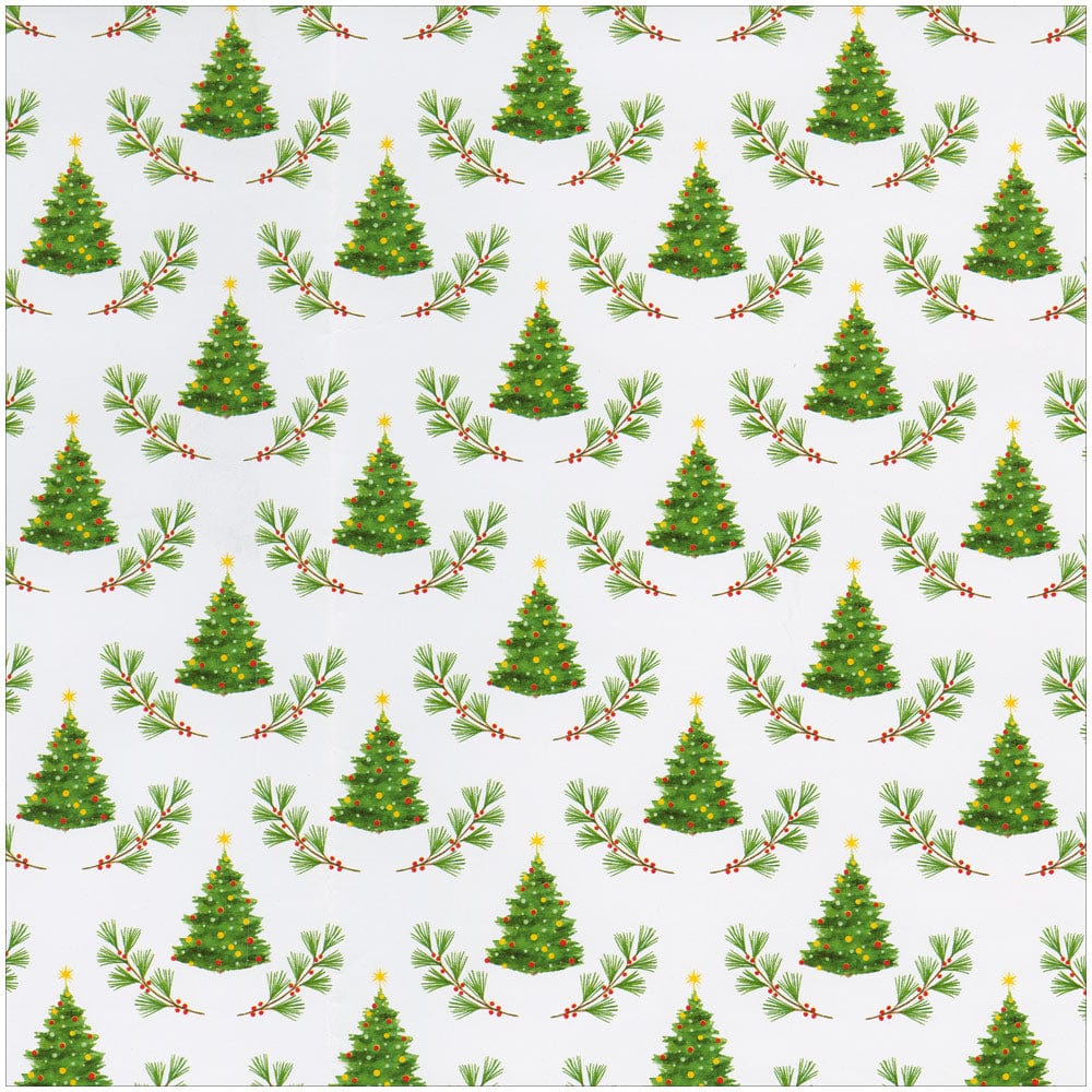 Caspari Little Christmas Trees Gift Wrap Paper - 30" x 8' Roll – Local Delivery Only - Image 2
