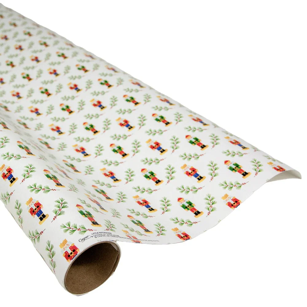 Caspari Little Nutcracker Christmas Gift Wrap Paper - 30" x 8' Roll β Local Delivery Only