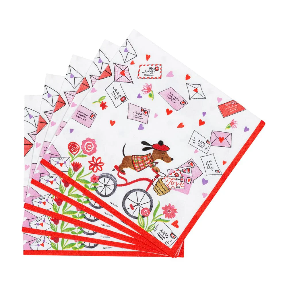 Caspari Love Notes Paper Cocktail Napkins – 20pk - Image 3