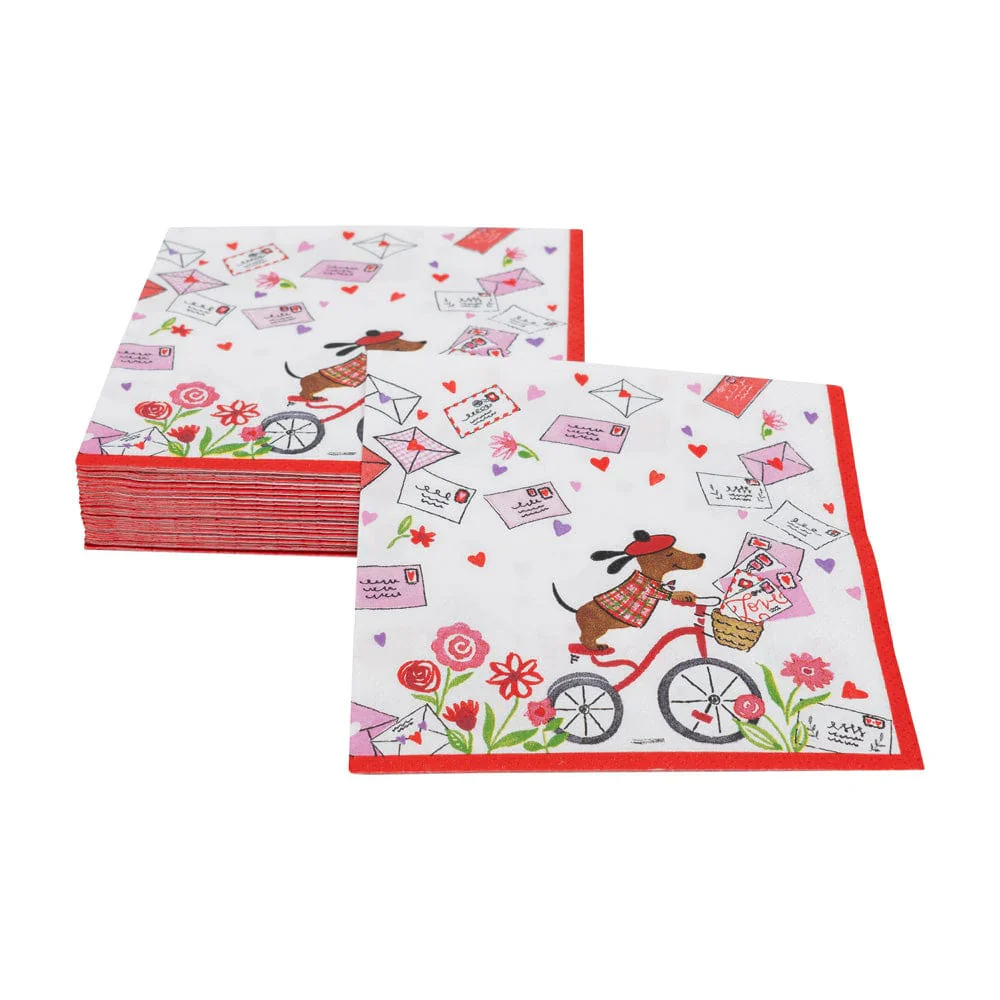 Caspari Love Notes Paper Cocktail Napkins – 20pk - Image 4