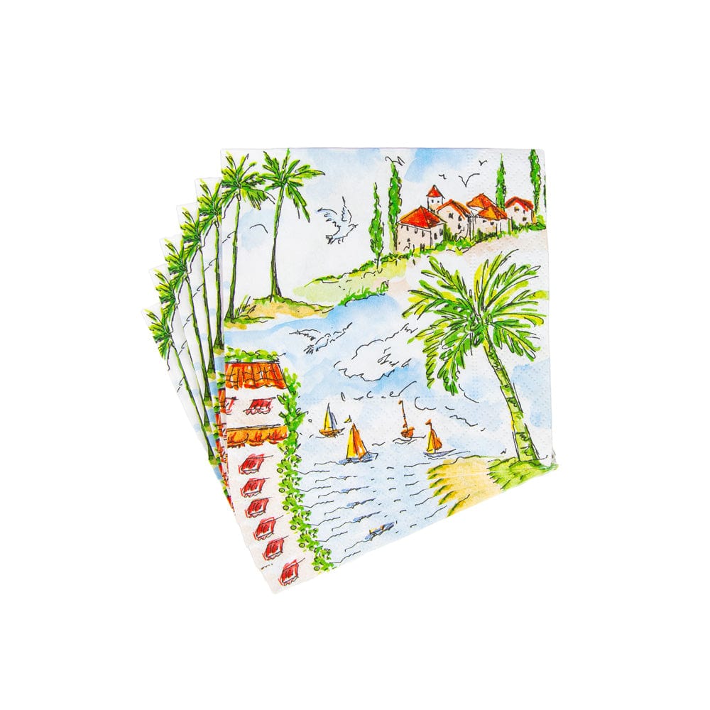 Caspari Mallorca Cocktail Napkins – 20pk - Image 2