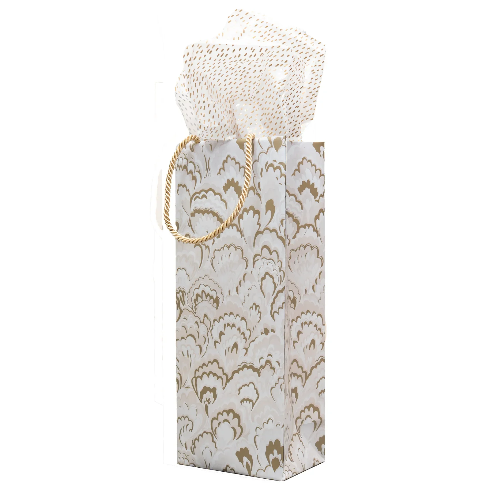 Caspari Marbled Ceramica Silver & Gold Wine Bottle Gift Bag - Image 2