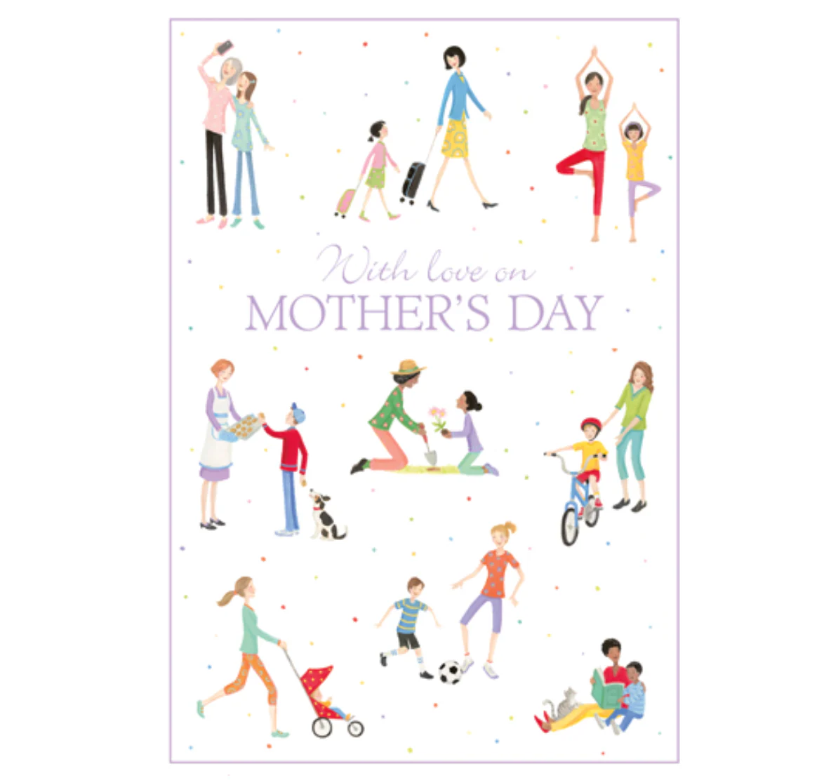 Caspari Mother's Day Card – Activities With Mom  – 1 Card & 1 Envelope