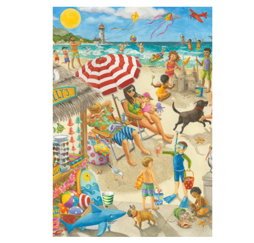Caspari Mother's Day Card – Day At The Shore  – 1 Card & 1 Envelope