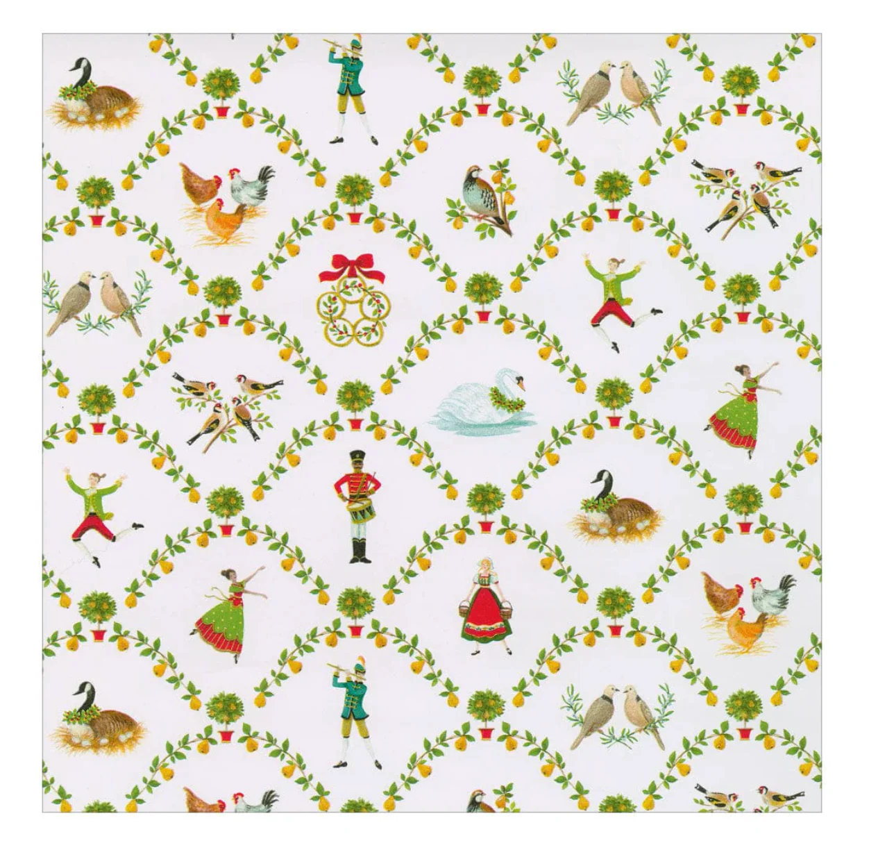 Caspari On The Twelfth Day Gift Wrap Paper - 30" x 8' Roll – Local Delivery Only - Image 2