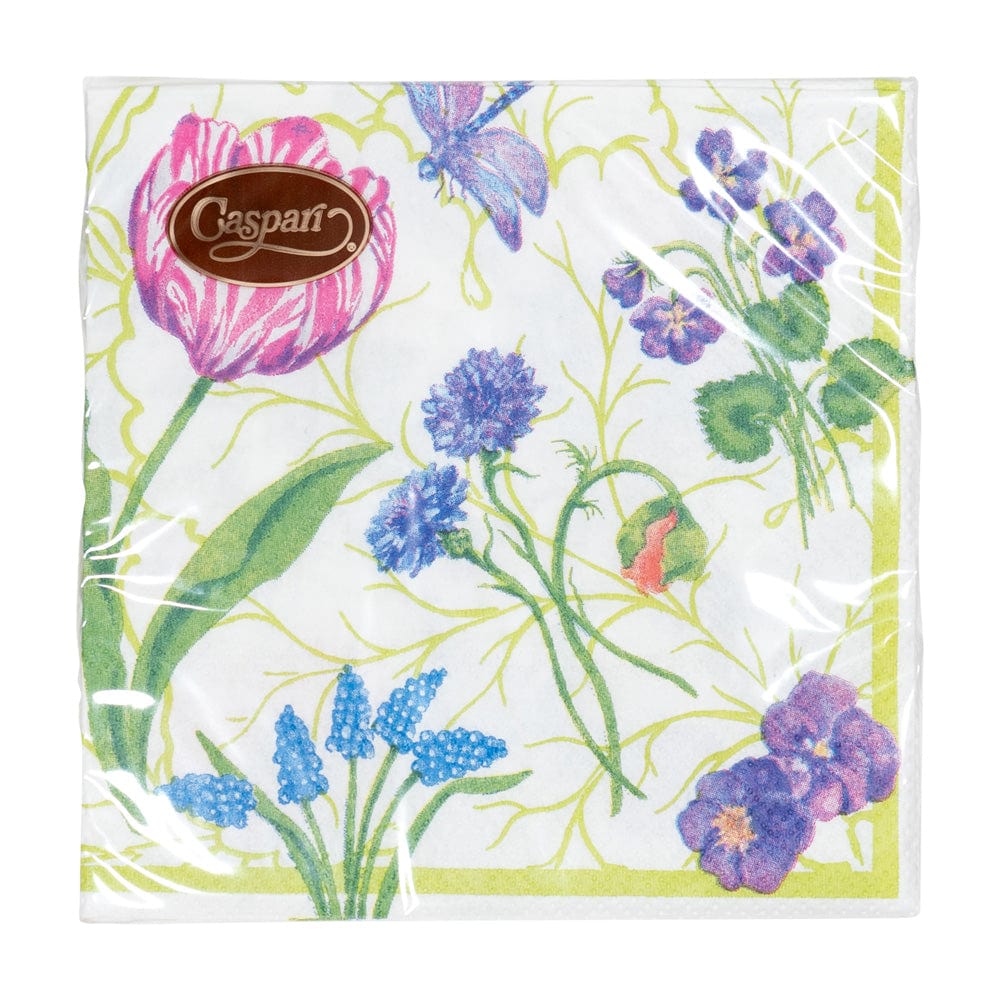 Caspari Paper Cocktail Napkins - Floral Majolica – 20pk - Image 5