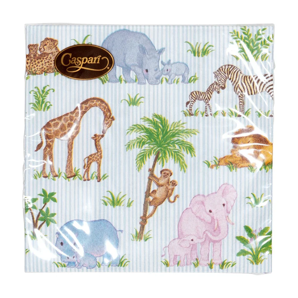 Caspari Paper Cocktail Napkins - Safari Baby – 20pk - Image 5