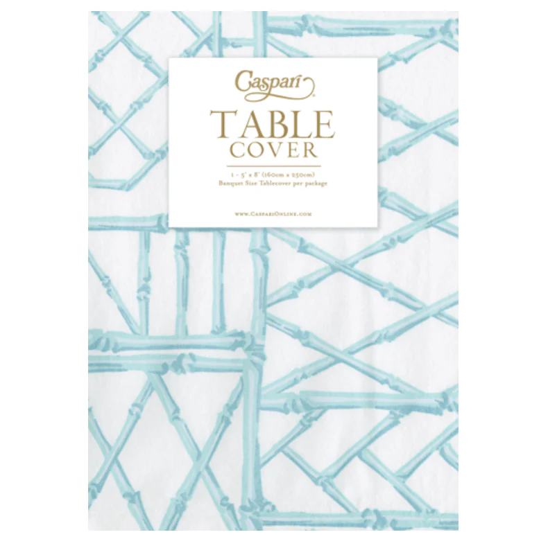Caspari Paper Linen Toile De Nantes Blue Tablecover