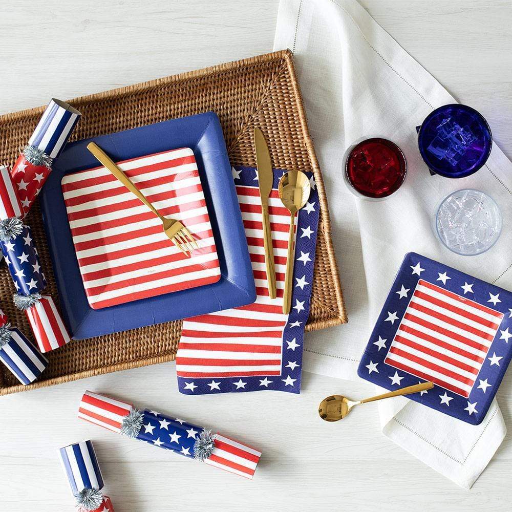 Caspari Paper Lunch Napkins - Red White And Blue – 20pk - Image 3
