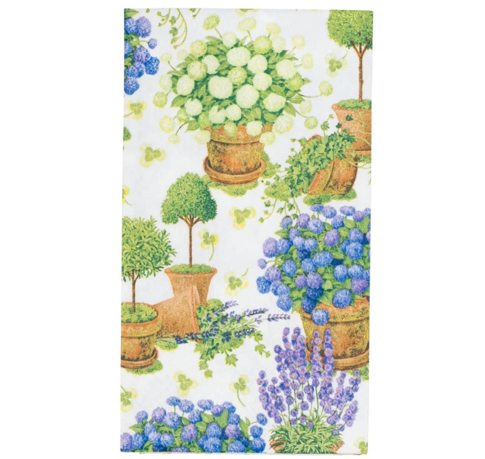 Caspari Potted Hydrangeas Paper Guest Towel Napkins – 15 Pk - Image 2