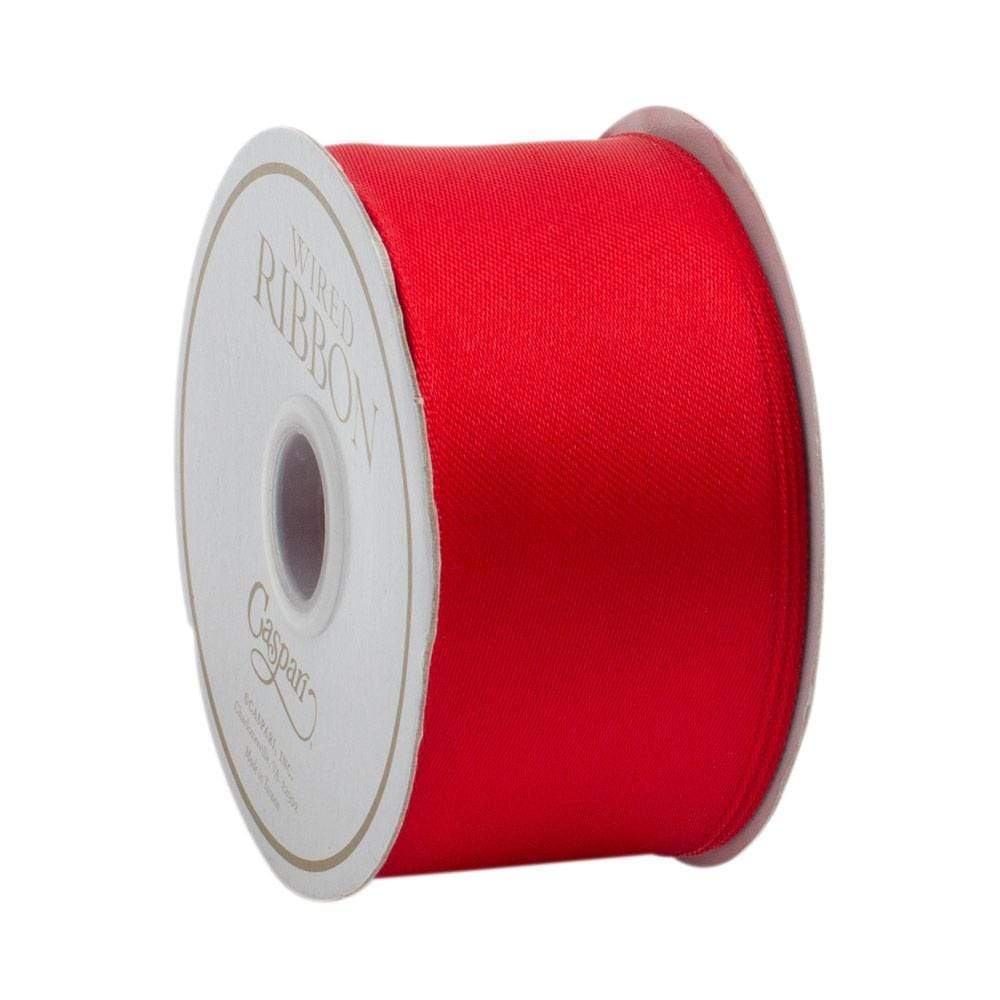 Caspari Red Satin Wired Ribbon – 1.5"w x 9 Yard Spool - Image 3