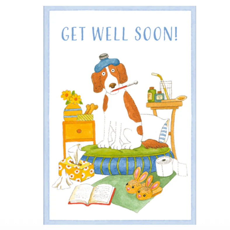 Caspari β Sick Pup Get Well Soon Card β 1 Card & 1 Envelope