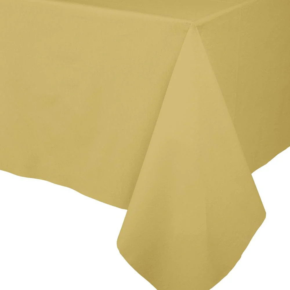 Caspari Solid Paper Linen Tablecloth – Gold - Image 2