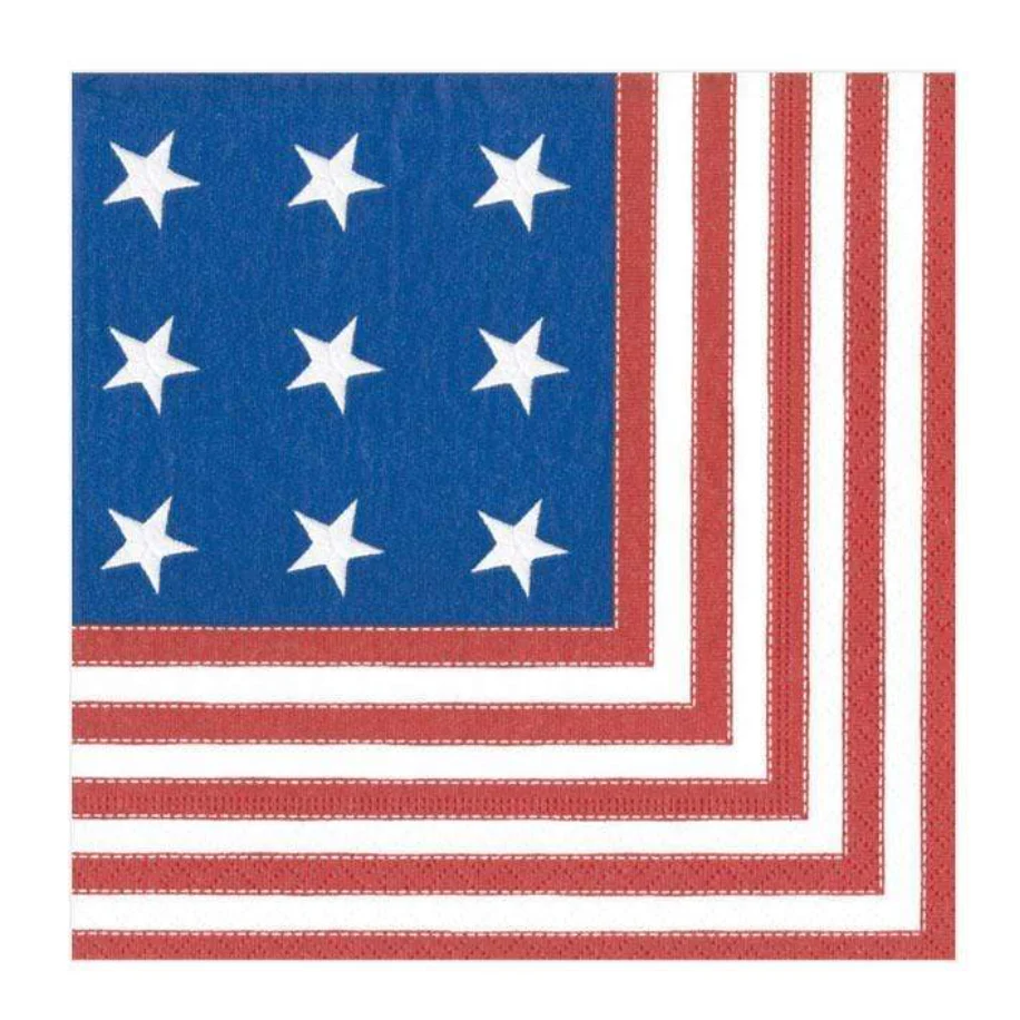 Caspari Star Spangled Paper Cocktail Napkins - 20pk - Image 2