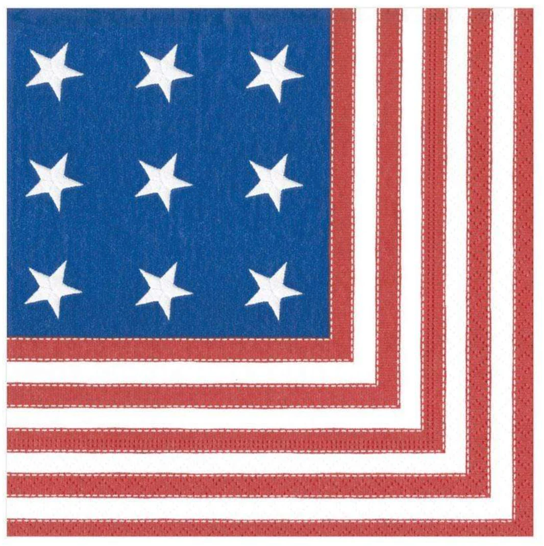 Caspari Star Spangled Paper Lunch Napkins - 20pk - Image 2