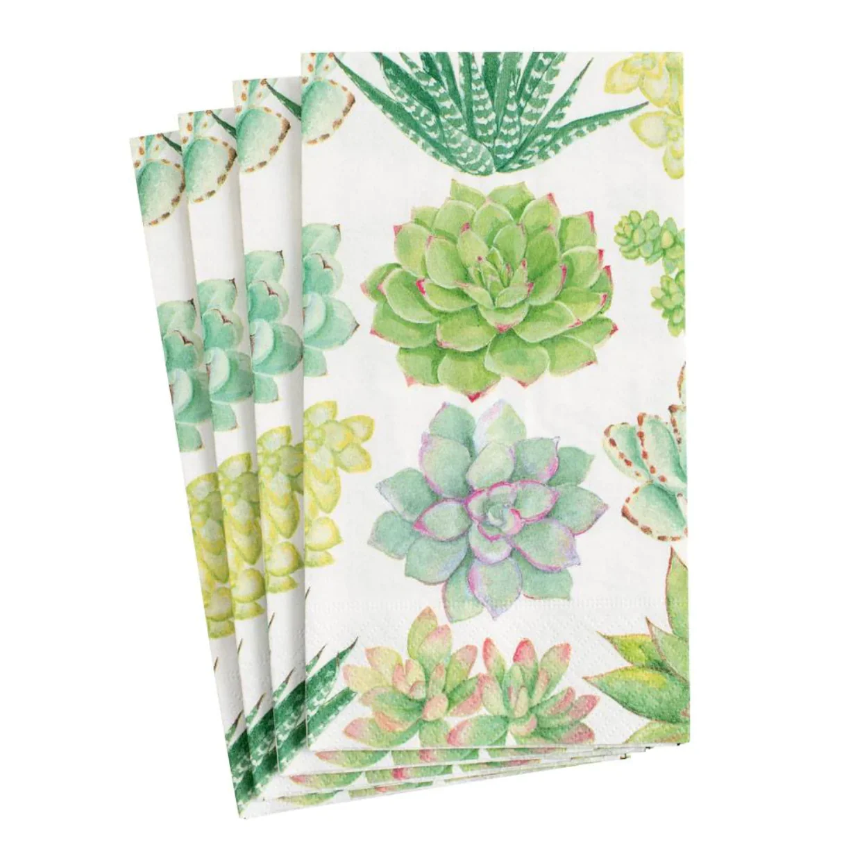 Caspari Succulents Guest Towels - 15pk - Image 2