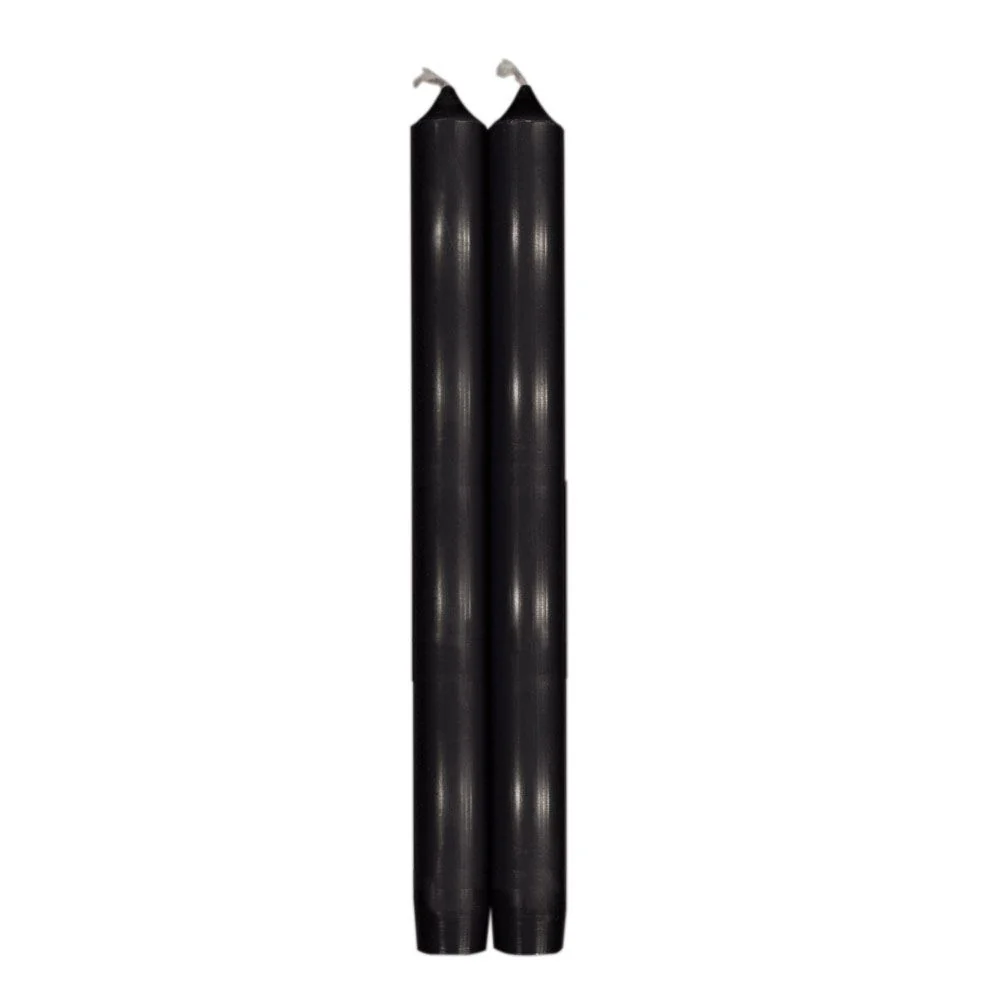 Caspari Tapered Candles in Black β 10inch β 2pk