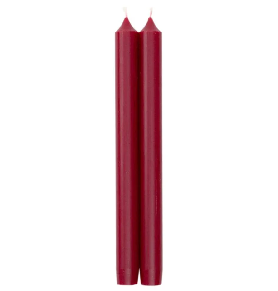 Caspari Tapered Candles in Cranberry β 10inch β 2pk