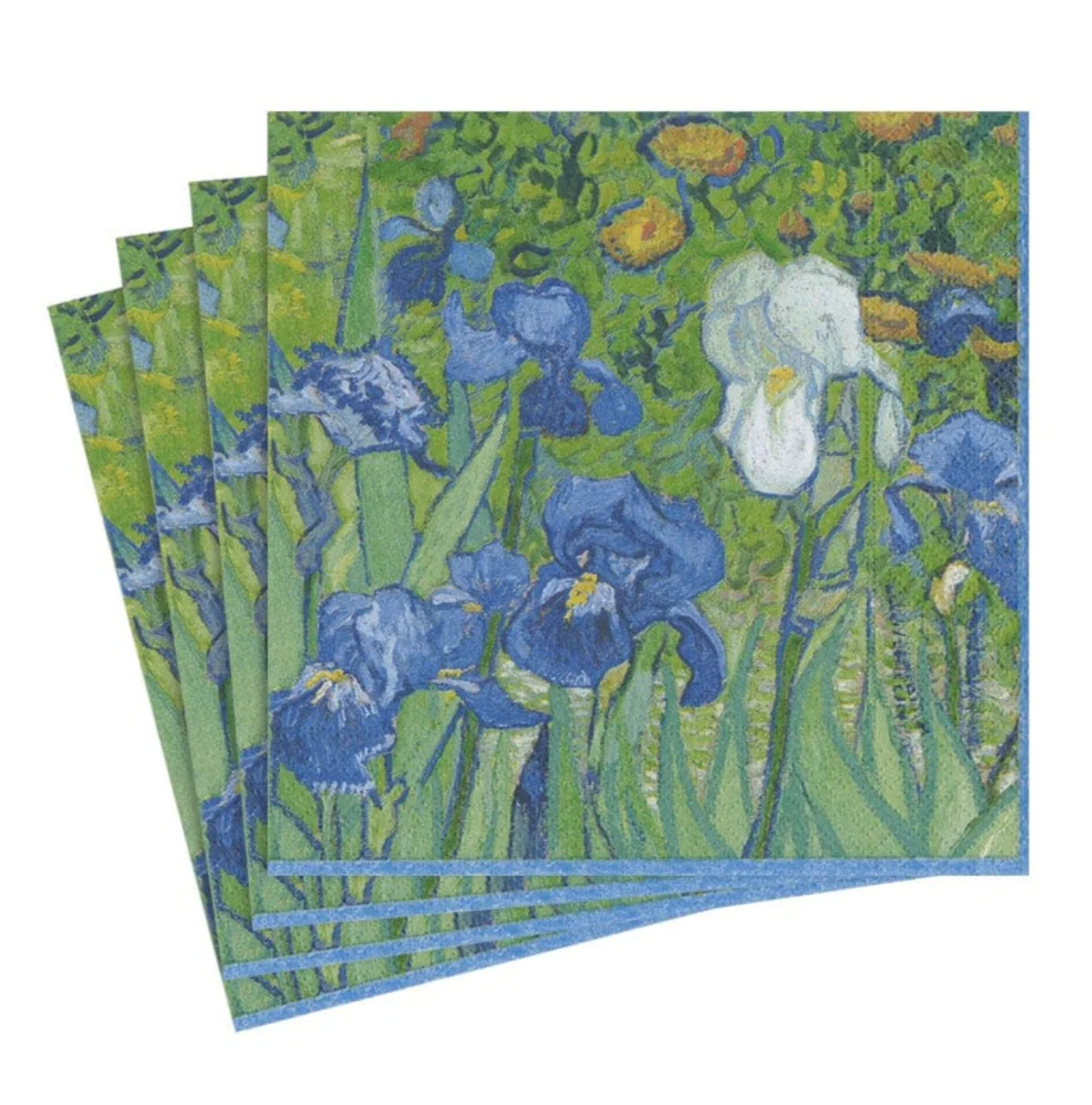 Caspari Van Gogh Irises Cocktail Napkins - 20pk - Image 2