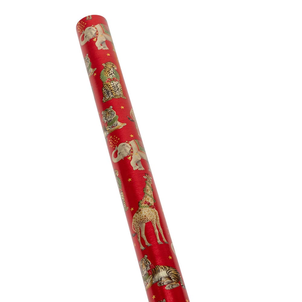 Caspari Wild Christmas Red Embossed Foil Gift Wrap Paper - 30" x 8' Roll – Local Delivery Only - Image 2