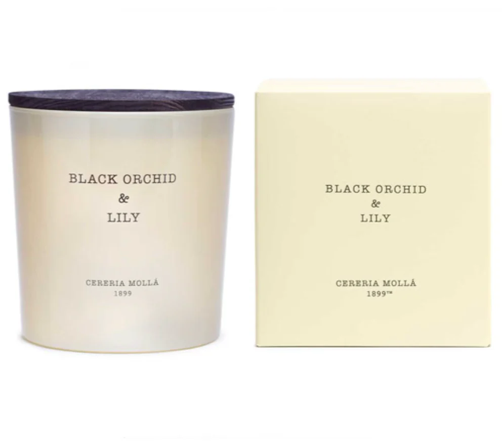 Cereria Molla Three Wick XL Candle –  Black Orchid & Lily – 21oz. - Image 2