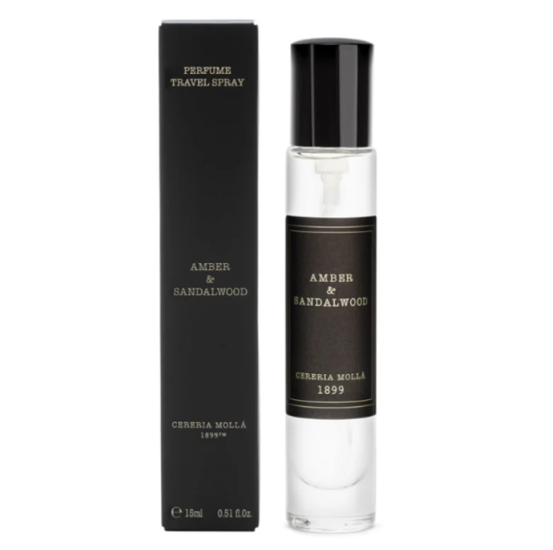 Cereria Molla Travel Size Room Mist & Body Spray – .5oz – Amber & Sandalwood